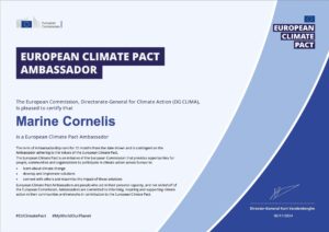 Marine Cornelis' European Climate Pact Certificate